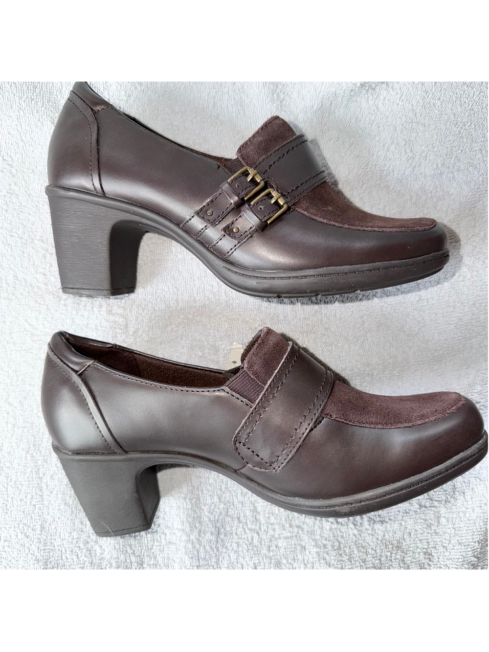NOS Vintage Women’s Size 8W Thom McAn Leather Heel Clogs/Mules Brown Dress Shoes - Picture 6 of 10